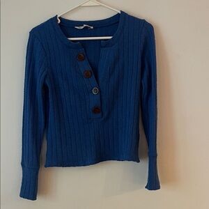 We The Free Royal Blue Button-Up Cardigan